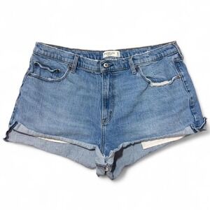 Abercrombie & Fitch Denim Shorts‎ Size 34/18 Mom High Rise Medium Wash Preppy